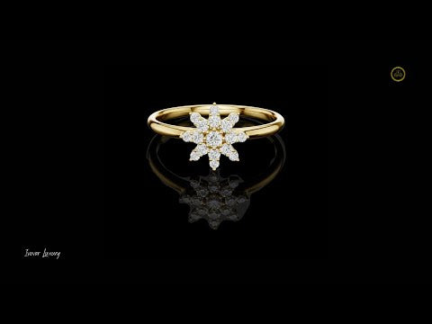 0.12 TCW Starburst Lab Grown Diamond Cocktail Ring Radiance & Elegance Combined