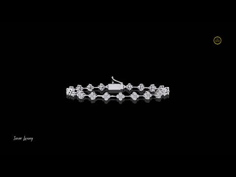 0.23 TCW Floral Lab Grown Diamond Bracelet Featuring Intricately Set Petal Motifs
