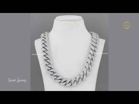 Custom Moissanite Prong Cuban Link Chain - Iced Out Diamond Necklace for Men