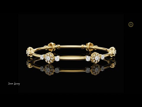 0.82 TCW Elegant Moissanite Diamond Floral Bangle Bracelet with Intricate Bloom Motifs