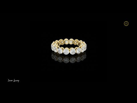4.06 TCW Exquisite Round Brilliant Lab Grown Diamond Eternity Ring in Polished Gold