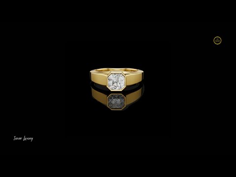 1.1 TCW Modern Octagon Cut Lab Grown Diamond Signet Ring in High Signet