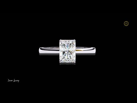 2.94 TCW Premium Radiant Cut Moissanite Diamond Engagement Ring with Sleek Gold Setting
