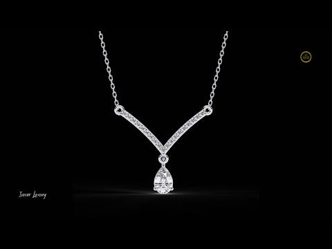 0.35 CT Elegant Lab Grown Diamond Necklace with Sparkling Pave Detailing and Pear Cut Teardrop Pendant