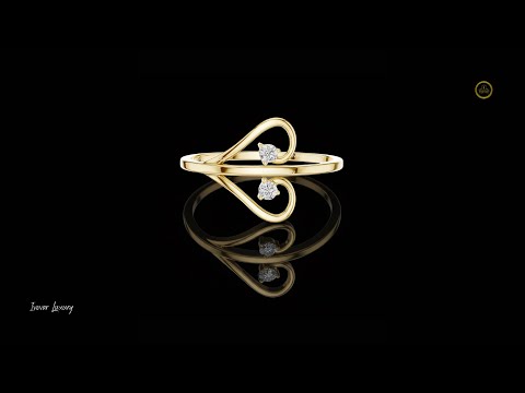 0.05 TCW Elegant Dual Swirl Ring with Twin Round Moissanite Diamonds Delicate Minimalist Jewelry