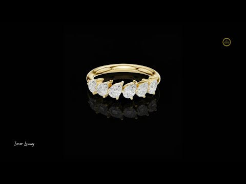 5.00 TCW Elegant Pear Shaped Lab Grown Diamond Band Radiant Statement Ring of Sparkling Brilliance