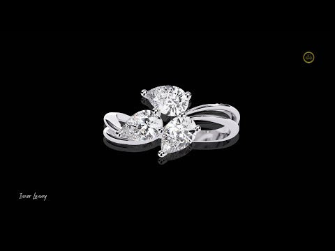 1.06 TCW Eternal Radiance Triple Pear Moissanite Diamond Ring with Twisted Gold Band for Every Occasions