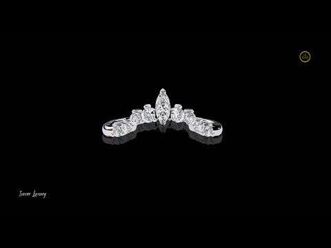 0.15 TCW Moissanite Diamond Elegant Tiara Chevron Wedding & Stacking Ring Band for Surprise