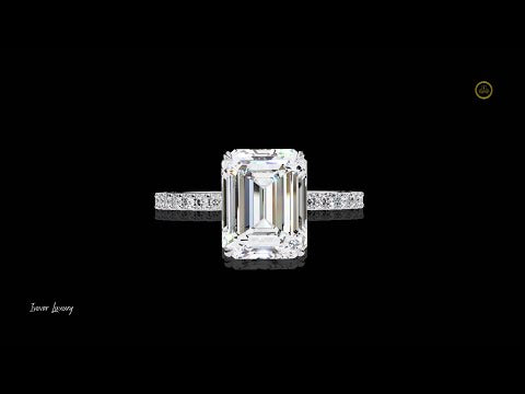 2.56 CT Sustainable Moissanite Emerald Cut Diamond Ring Sparkling Cocktail Jewelry Gift for Her