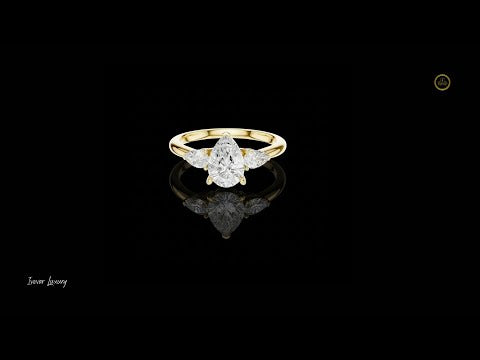 2.00 CT Dazzling Moissanite Pear Cut Diamond Ring For Delight