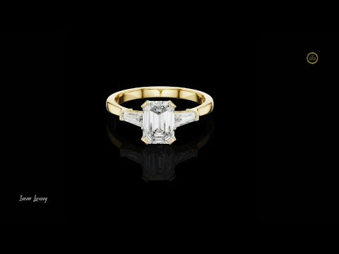 1.00 CT Designer Moissanite Emerald Cut Diamond Ring For Her Smile