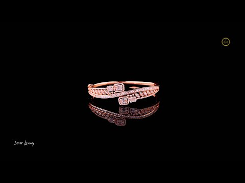 2.78 TCW Elegant Rose Gold Lab Grown Designer Bracelet with Sparkling Pave Detailing and Distinctive Dual Halo Stone