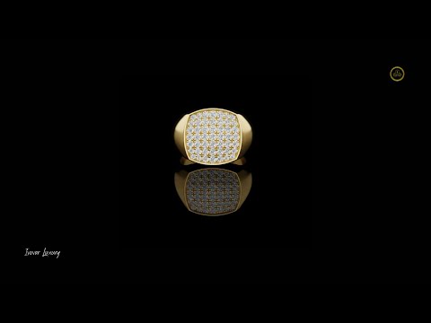 0.70 TCW Imperial Grid Pavé Lab Grown Diamond Statement Ring with Sculpted Shoulders