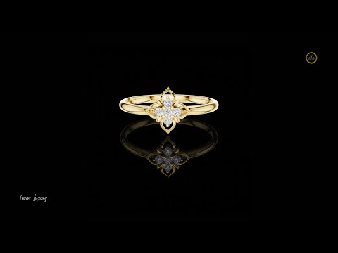 0.05 TCW Floral Lab Grown Diamond Cluster Ring Dainty Heirloom Petal Design Fine Jewelry Gift for Her