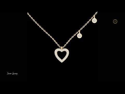 0.48 TCW Shiny Moissanite Heart Necklace Beauty Of Love With Elegant Floating Diamond Charms