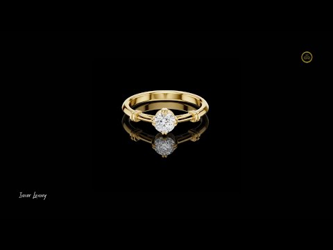 0.35 TCW Solitaire Lab Grown Diamond Ring with Sculpted Band Detailing in Lustrous