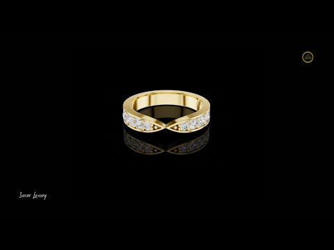 0.45 TCW Exquisite V Shaped Chevron Moissanite Diamond Band with Channel Set Brilliant Diamonds