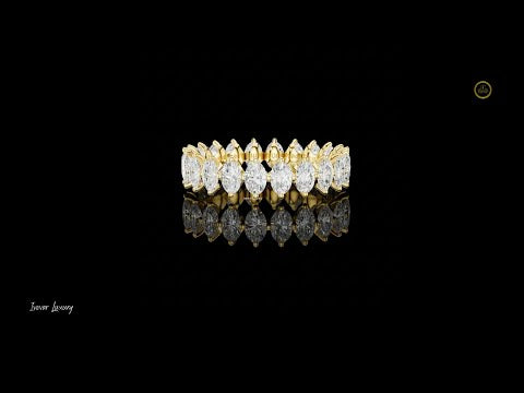 1.66 TCW Elegant Leaf Inspired Luxury Marquise Cut Moissanite Diamond Full Eternity Band