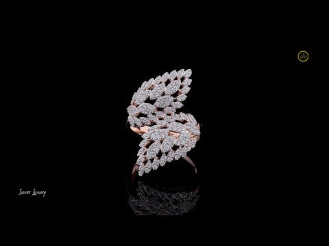 2.50 TCW Double Leaf Lab Grown Round Cut Diamond Ring Elegant Cluster Design By Ivevar Luxury