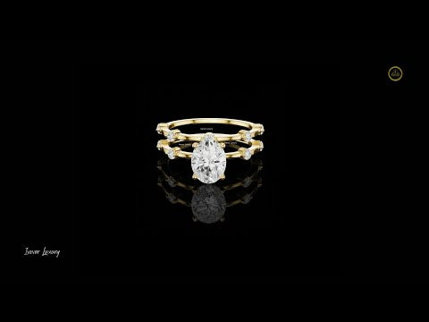 1.20 CT Elegant Moissanite Oval Cut Diamond Ring with Dual Bands For Special One