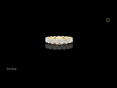 1.77 TCW Masterpiece Gold Eternity Band with Marquise Cut Moissanite Diamonds in Continuous Scalloped Setting