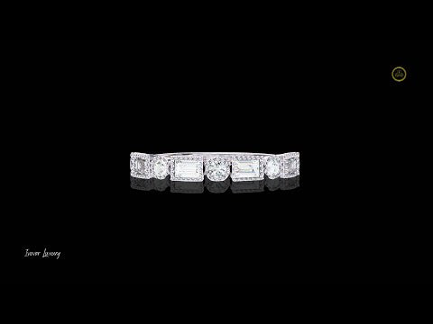 0.19 CT Symphony Lab Grown Diamond Band with Alternating Round and Baguette Cut Stones
