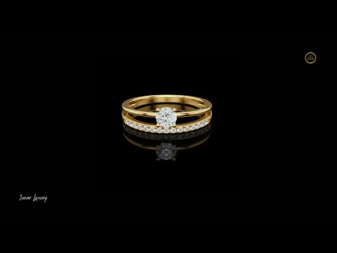 0.50 CT Timeless Radiance Lab Grown Diamond Duo Ring Set with Round Center Diamond