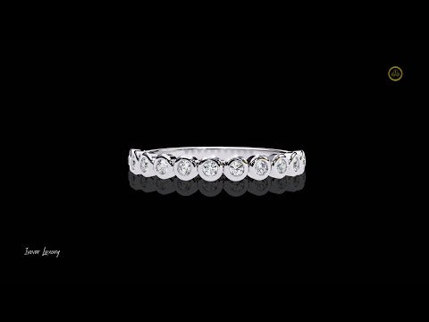 0.26 TCW Moissanite Diamond Bezel Set Eternity Minimalist Stacking Dainty Band