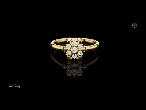 0.09 TCW Vintage Inspired Ring with a Brilliant Floral Cluster Lab Grown Diamond Design