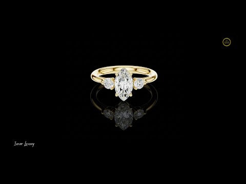 1.00 CT Ultra-Fine Marquise Cut Three-Stone Moissanite Diamond Ring Crafted For Her