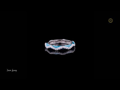 0.25 TCW Wave Pattern Lab Grown Round Diamond Band with Modern Ocean Inspired Sparkle