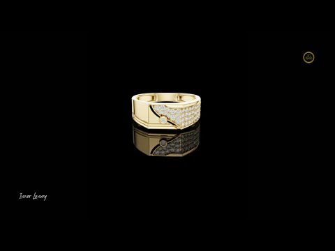 0.42 TCW Luxurious Round Moissanite Diamond with Pave Cluster Design Geometric Luxury Ring For Men