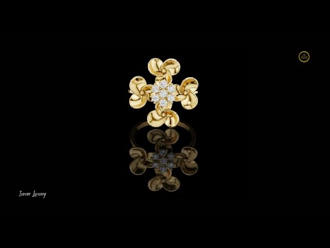 0.011 TCW Floral Petal Ring with Lab Grown Diamond Cluster A Statement of Blooming Beauty