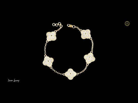 Full Gold Vencleef Braclate In Lab Grown Diamond By Ivevar.