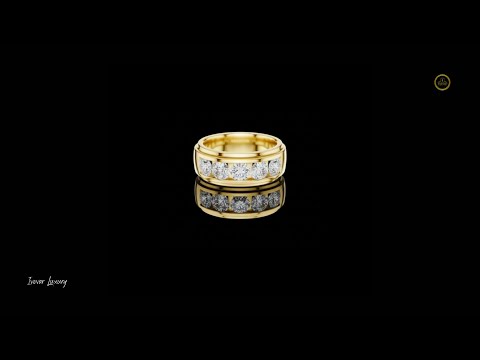 1.75 TCW Premium Luxury Channel Set Moissanite Round Diamond Statement Band