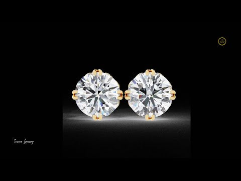 2.57 TCW Elegant Classic Lab Grown Round Cut Solitaire Stud Earrings with Premium Prong Setting