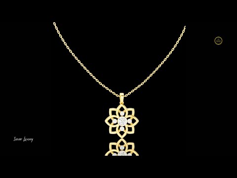 0.45 TCW Sparkling Floral Flower Brilliant Center Moissanite Diamond Open Petal Design Pendant For Her