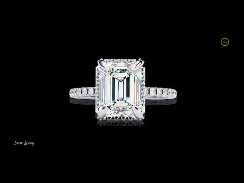 2.46 CT Custom Heirloom of Light Emerald Lab Diamond Perfection Framed by a Dazzling Pavé Setting
