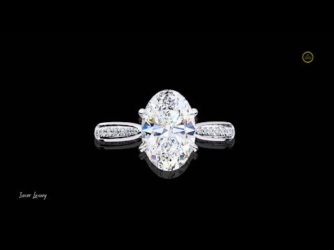 1.88 CT Magnificent Oval-Cut Moissanite Diamond Ring with Pavé Accents for Elevated Elegance