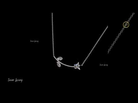 Minimalist 14K Gold Necklace with Natural Rose Cut Diamond Accents By Ivevar