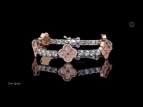 Elegant Clover Bracelet Lab Diamond Iced Out Gift Piece