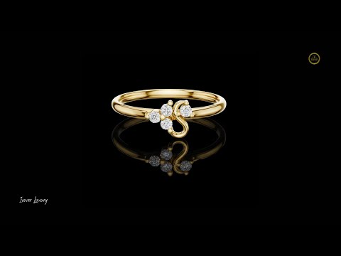 0.054 TCW Featuring a Curved Petal Motif Accented With Round Cut Lab Grown Diamond Ring