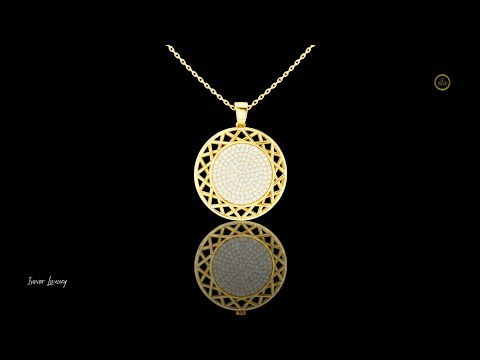 1.15 TCW Iconic Round Moissanite Diamond Pave Medallion Pendant with Geometric Lattice Frame Luxury Jewelry