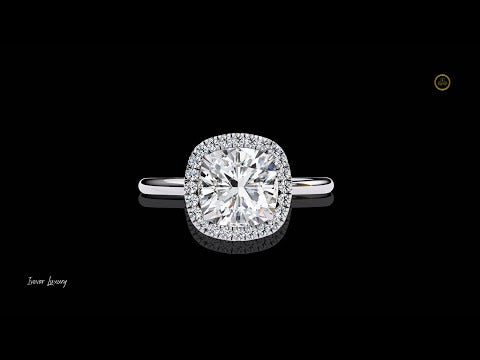 1.78 CT Cushion Cut Moissanite Diamond Halo Ring with Romantic Glow For Soft Tomorrow