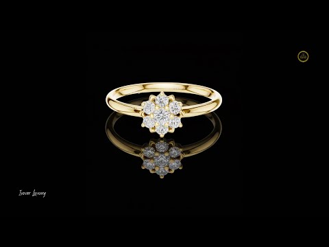 0.03 CT Radiant Floral Lab Grown Diamond Flower Ring Elegant Bloom Design Fine Jewelry Gift for Her
