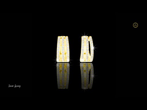 1.98 TCW Triple Row Moissanite Round Cut Diamond Hoop Earrings Everyday Statement Jewelry