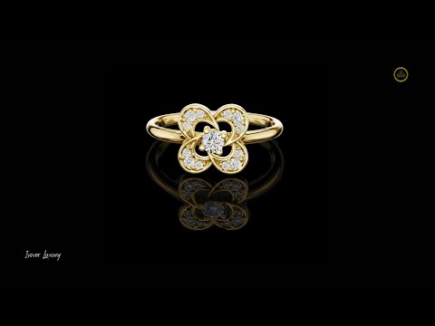 0.05 CT Floral Lab Grown Diamond Ring with Intricate Petal Motif and Brilliant Center Stone