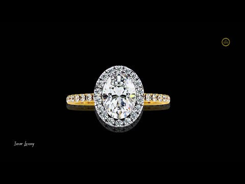 1.09 CT Halo of Radiant Brilliance Oval Lab Grown Diamond Ring Crafted for Timeless Elegance