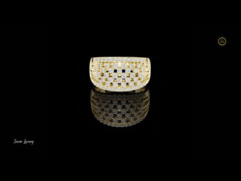 0.89 TCW Infinite Sparkle Multi Row Moissanite Diamond Cascade Ring in Polished Gold