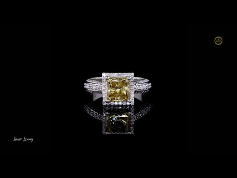 3.00 CT Elegant Solid Gold Moissanite Diamond Halo Wedding Ring With Pave Band For Her